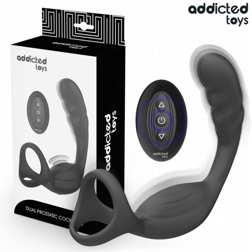 ADDICTED TOYS - ANILLO DOBLE VIBRADOR PROSTÁTICO CONTROL REMOTO