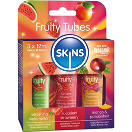 SKINS - FRUITY LUBES KIT LUBRICANTES SANDÍA, FRESA & MANGO 3 x 12 ML