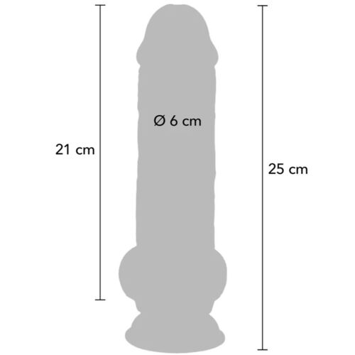 GET REAL - PENE REALÍSTICO DELUXE CON TESTÍCULOS EXTRA GRUESO 25 CM