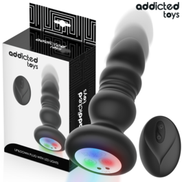 ADDICTED TOYS - PLUG ANAL VIBRADOR THRUSTING Y LUZ LED CONTROL REMOTO