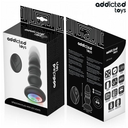 ADDICTED TOYS - PLUG ANAL VIBRADOR THRUSTING Y LUZ LED CONTROL REMOTO