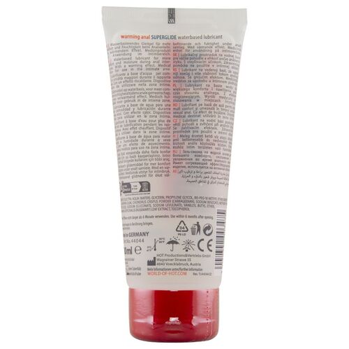 HOT - ANAL SUPERGLIDE WARMING LIQUID PLEASURE LUBRICANTE ANAL BASE AGUA EFECTO CALOR 100 ML
