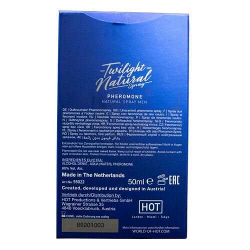 HOT - TWILIGHT SPRAY NATURAL CON FEROMONAS HOMBRE 50 ML