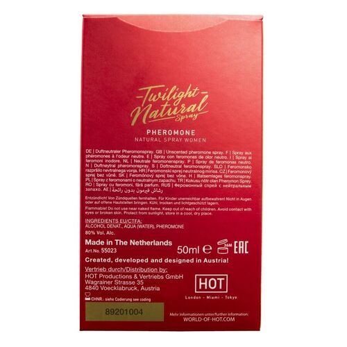 HOT - TWILIGHT NATURAL CON FEROMONAS MUJER 50 ML