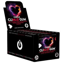 WUG Climax – DISPLAY 12 X 8 UDS | Chicle funcional con Maca, Damiana y Ginseng para potenciar el deseo y la vitalidad íntima