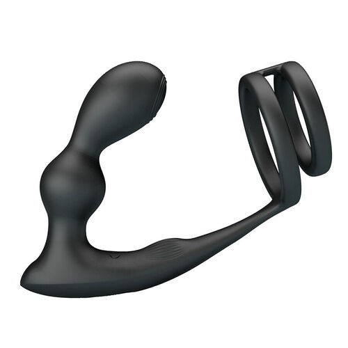 MR PLAY - ANILLO PARA PENE CON PLUG ANAL CON VIBRACIÓN CONTROL REMOTO
