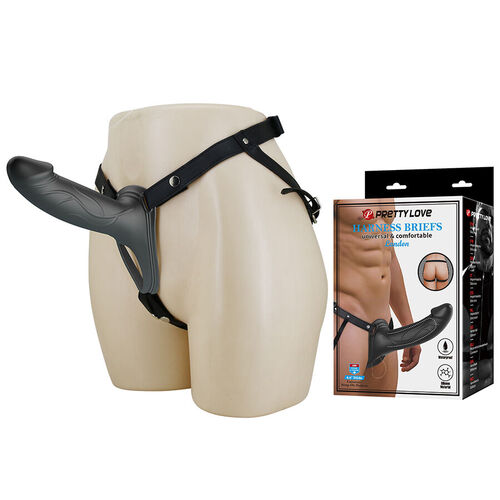 PRETTY LOVE - LANDON STRAP-ON CON VIBRACIÓN NEGRO