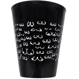 DIABLO PICANTE - VASO NEGRO 500 ML CON TETAS BLANCAS