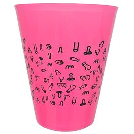 DIABLO PICANTE - VASO FUSCIA 500 ML CON PENES NEGROS