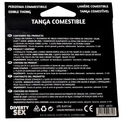 HOTFLOWERS - TANGA+ 2 PEZONES OBLEA VAINILLA MUJER /es/pt/en/fr/it/