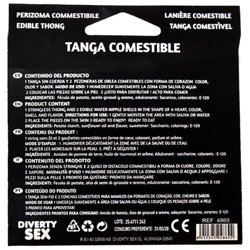 HOTFLOWERS - TANGA + 2 PEZONES OBLEA FRESA MUJER /es/pt/en/fr/it/