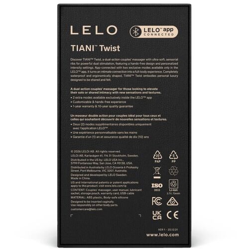 LELO - TIANI TWIST VIBRADOR PARA PAREJAS CELESTE