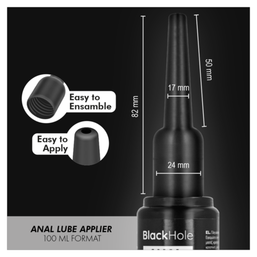 BLACK HOLE - APLICADOR DE LUBRICANTE ANAL TALLA L 100 ML