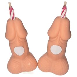 DIABLO PICANTE - PENES TONO CLARO VELAS NÚMEROS CUMPLEAÑOS 2 UNIDADES