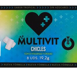 WUG multivit- El chicle funcional multivitamínico sabor tropical BLISTER 8 UDS
