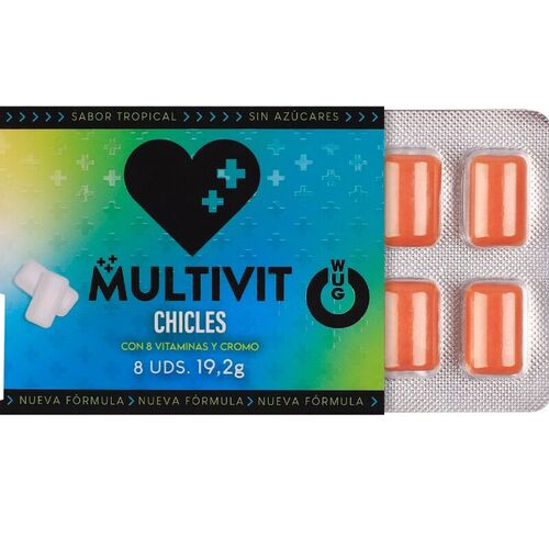 WUG multivit- El chicle funcional multivitamínico sabor tropical BLISTER 8 UDS