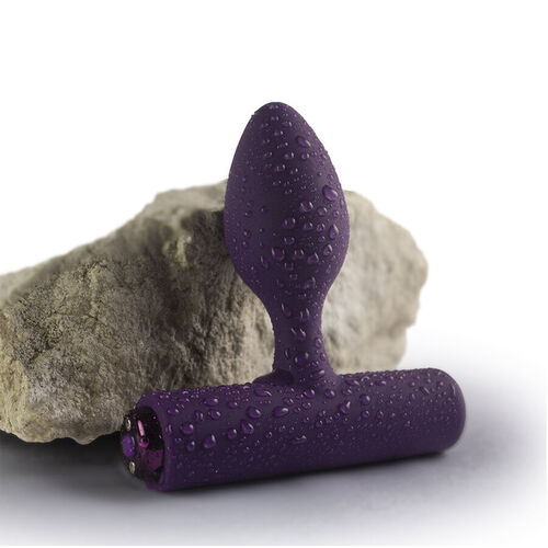 ROCKS-OFF - NOVA SOLARIS PLUG ANAL FINO RECARGABLE 16 FUNCIONES VIOLETA
