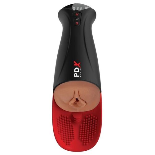 PDX ELITE - MASTURBADOR AUTOMÁTICO FAP-O-MATIC PRO XL VIBRADOR MARRÓN 34.9 CM