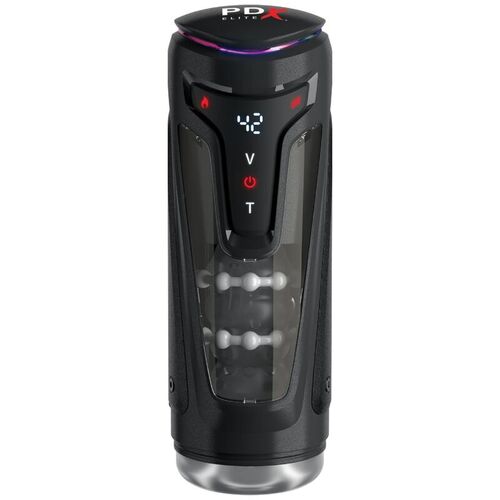 PDX ELITE - MASTURBADOR AUTOMÁTICO MOTO-BATOR PRO THRUSTING STROKER VIBRADOR Y CALOR 26.5 CM