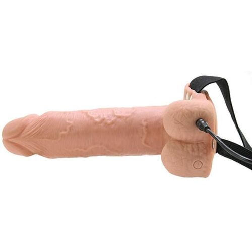 FETISH FANTASY SERIES - STRAP ON HUECO REALISTA VIBRADOR CON TESTÍCULOS 17,8 CM