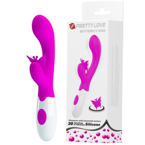 PRETTY LOVE - BUTTERFLY KISS VIBRADOR RABBIT 30 FUNCIONES MORADO