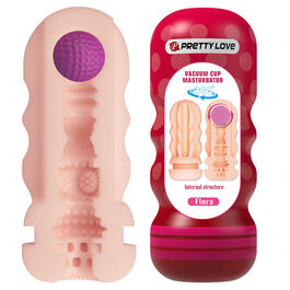PRETTY LOVE - FLORA MASTURBADOR VAGINA CON VENTOSA Y TEXTURAS INTERNAS