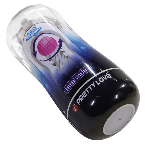 PRETTY LOVE - MASTURBADOR CUP 360º TEXTURIZADO TRANSPARENTE