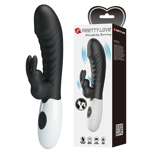 PRETTY LOVE - NAUGHTY BUNNY VIBRADOR RABBIT 30 FUNCIONES NEGRO