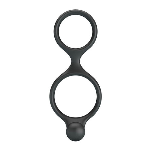 CRAZY BULL - FLORIAN ANILLO DOBLE PARA PENE Y TESTÍCULOS SILICONA NEGRO