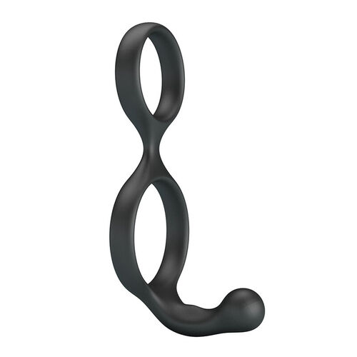 CRAZY BULL - FLORIAN ANILLO DOBLE PARA PENE Y TESTÍCULOS SILICONA NEGRO