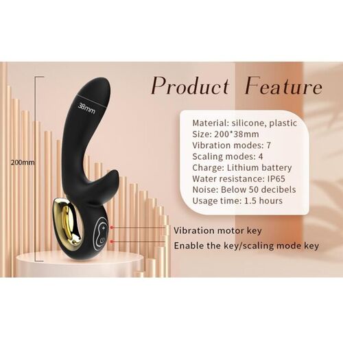 NALONE - LULU VIBRADOR RABBIT CON EMPUJE NEGRO
