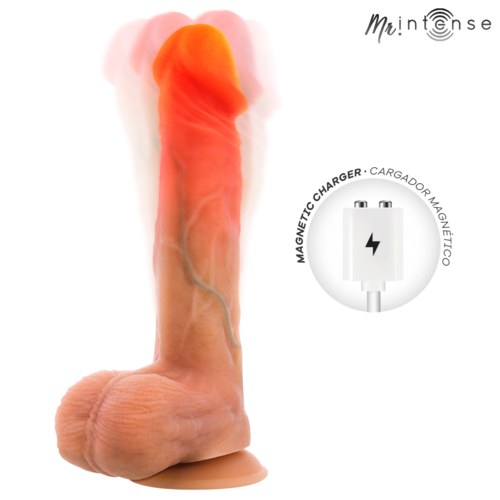 MR INTENSE - LOGAN DILDO VIBRADOR SILICONA CON EFECTO CALOR Y CONTROL REMOTO 20 CM -Ø- 4.1 CM