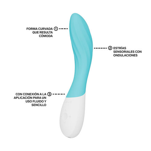 LELO - MONA TWIST VIBRADOR PARA PUNTO G RECARGABLE APP CONTROL LAVANDA TURQUESA