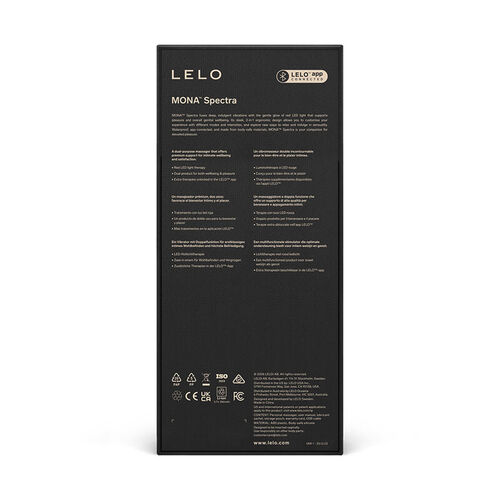 LELO - MONA SPECTRA MASAJEADOR ÍNTIMO CON LUZ ROJA RECARGABLE APP CONTROL