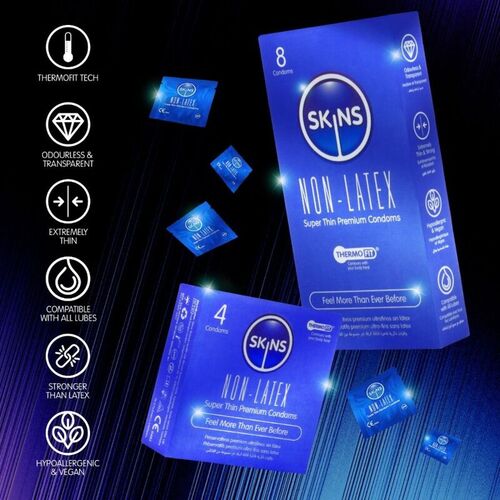 SKINS - PRESERVATIVOS SIN LATEX PACK 8