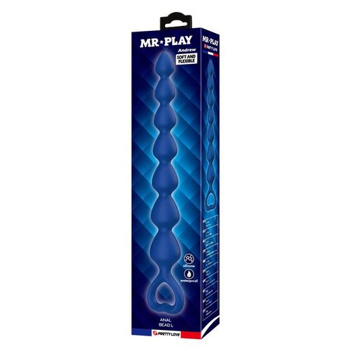 MR PLAY - BOLAS ANALES Y PLUG ANAL SILICONA AZUL 26,7 CM