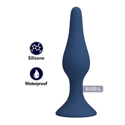 MR PLAY - PLUG ANAL SLIM SILICONA AZUL L