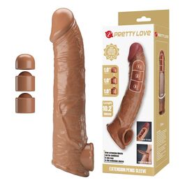 PRETTY LOVE - FUNDA EXTENSORA PARA PENE AJUSTABLE 26 CM Ø 4 CM COLOR NATURAL