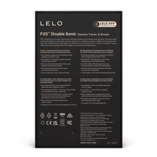 LELO - F2S DOUBLE SONIC MASTURBADOR MASCULINO CON DOBLE ESTIMULACIÓN SÓNICA ROJO