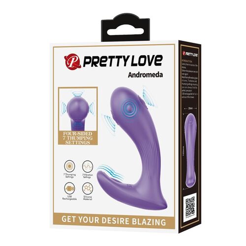 PRETTY LOVE - ANDROMEDA VIBRADOR DE DOBLE ESTIMULACIÓN RECARGABLE MORADO