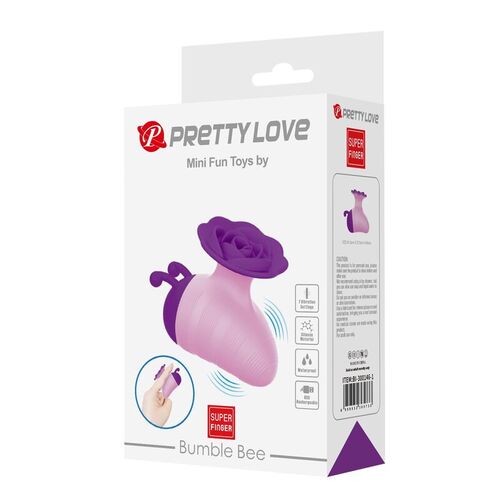 PRETTY LOVE - LITTLE BEE ESTIMULADOR DE CLÍTORIS 7 MODOS RECARGABLE MORADO-ROSA