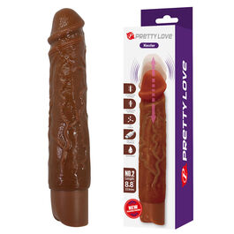 PRETTY LOVE - KESSLER DILDO VIBRADOR REALISTA 10 MODOS DE VIBRACIÓN Y 10 DE EMPUJE 22 CM MARRÓN