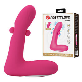 PRETTY LOVE - DUDEN VIBRADOR DE SILICONA RECARGABLE 12 MODOS DE VIBRACIÓN Y 3 MODOS DE BALANCEO ROSA