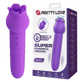 PRETTY LOVE - DANNELL VIBRADOR CON ESTIMULACIÓN ORAL Y CLITORAL RECARGABLE MORADO