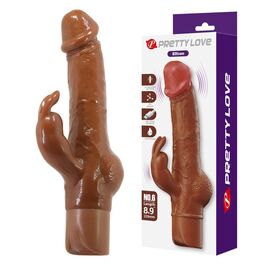 PRETTY LOVE - ELLISON VIBRADOR RABBIT REALÍSTICO 22,6 CM Ø 4,2 CM COLOR MARRÓN