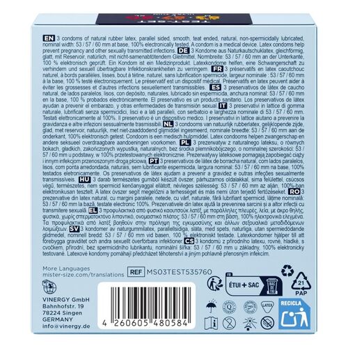 MISTER SIZE - PACK MUESTRA PRESERVATIVOS TALLA 53-57-60 MM (3 UNIDADES)