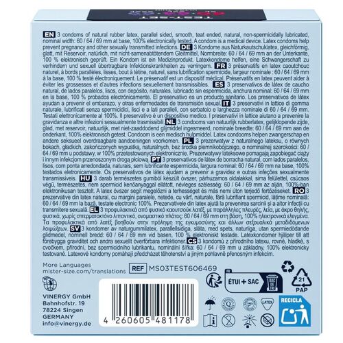 MISTER SIZE - PACK MUESTRA PRESERVATIVOS TALLA 60-64-69 MM (3 UNIDADES)