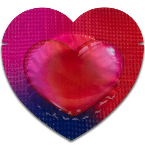 PASANTE - PRESERVATIVO ROJO FORMA CORAZON BOLSA 144 UNIDADES