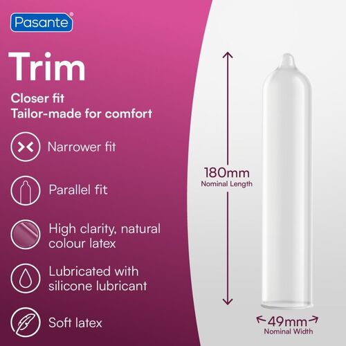 PASANTE - PRESERVATIVO TRIM AJUSTADO CAJA 144 UNIDADES