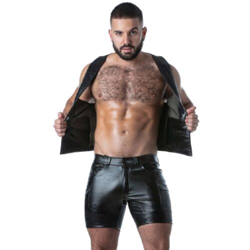 LOCKER GEAR - PUNCH HOLE LEATHERETTE CHALECO CAQUI S